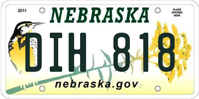 NE license plate DIH818
