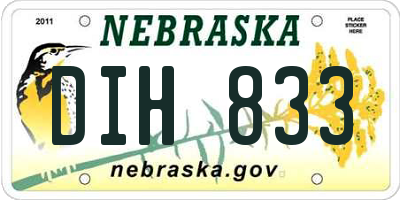 NE license plate DIH833