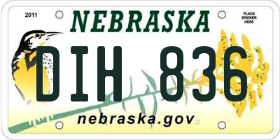 NE license plate DIH836