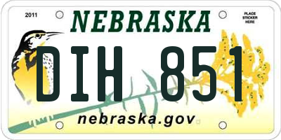 NE license plate DIH851