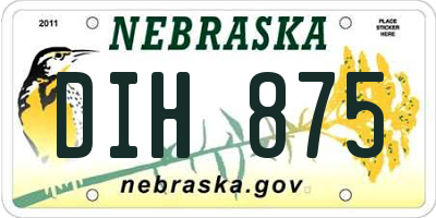 NE license plate DIH875