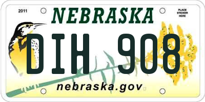 NE license plate DIH908