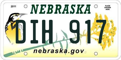 NE license plate DIH917