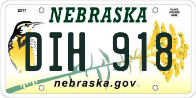 NE license plate DIH918