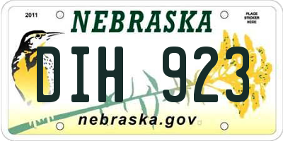 NE license plate DIH923