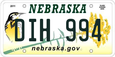 NE license plate DIH994