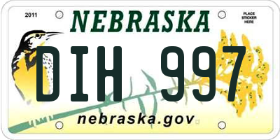 NE license plate DIH997