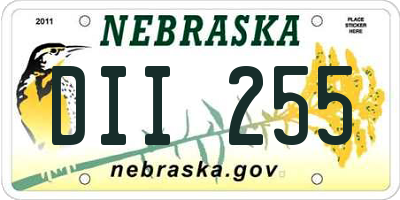NE license plate DII255