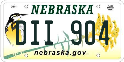 NE license plate DII904