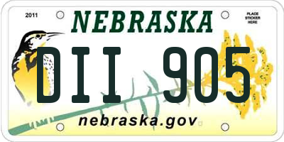 NE license plate DII905
