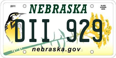 NE license plate DII929