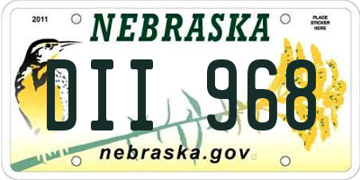 NE license plate DII968