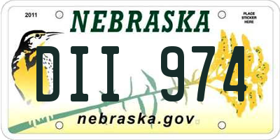 NE license plate DII974