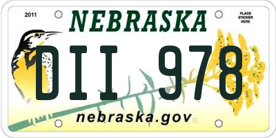 NE license plate DII978