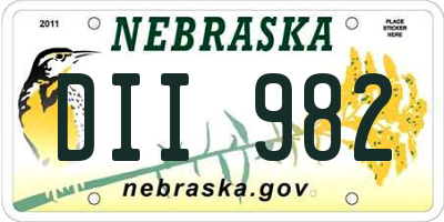 NE license plate DII982