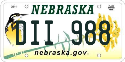 NE license plate DII988