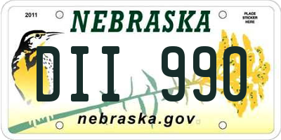NE license plate DII990