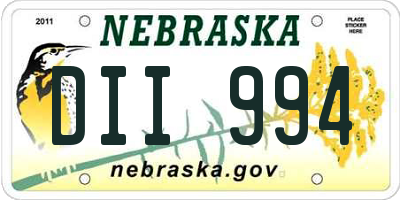 NE license plate DII994