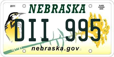 NE license plate DII995
