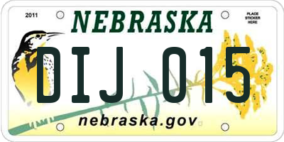 NE license plate DIJ015