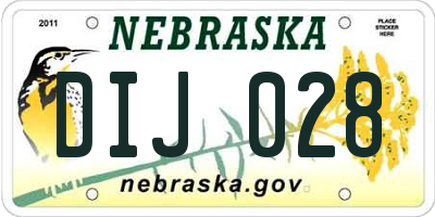 NE license plate DIJ028