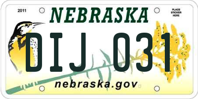NE license plate DIJ031