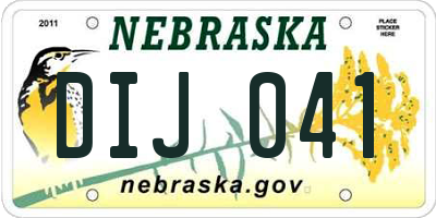 NE license plate DIJ041