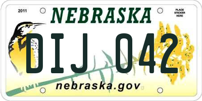 NE license plate DIJ042