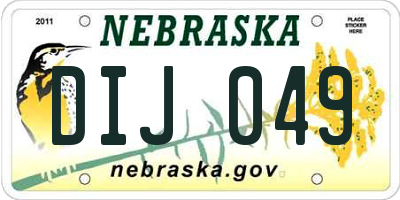 NE license plate DIJ049
