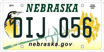 NE license plate DIJ056