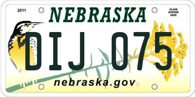 NE license plate DIJ075