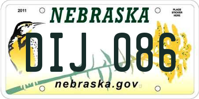 NE license plate DIJ086