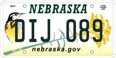 NE license plate DIJ089