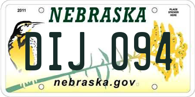 NE license plate DIJ094