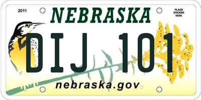 NE license plate DIJ101