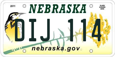 NE license plate DIJ114