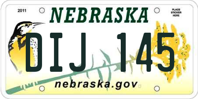NE license plate DIJ145