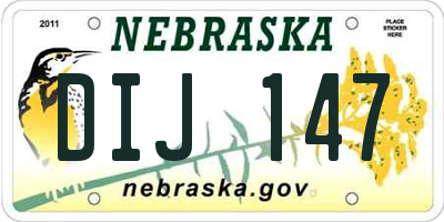 NE license plate DIJ147