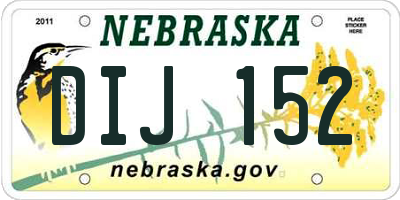 NE license plate DIJ152