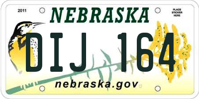 NE license plate DIJ164