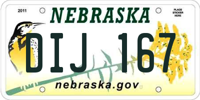 NE license plate DIJ167