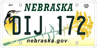 NE license plate DIJ172