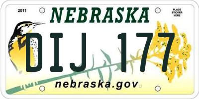 NE license plate DIJ177