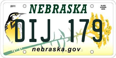 NE license plate DIJ179