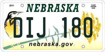 NE license plate DIJ180