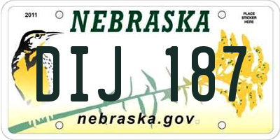 NE license plate DIJ187