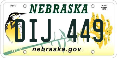 NE license plate DIJ449