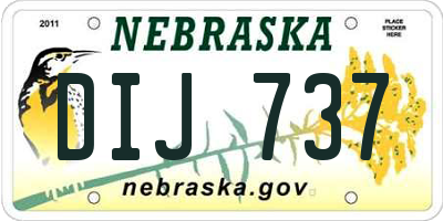 NE license plate DIJ737
