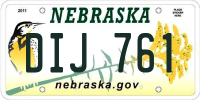 NE license plate DIJ761