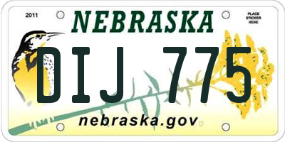 NE license plate DIJ775